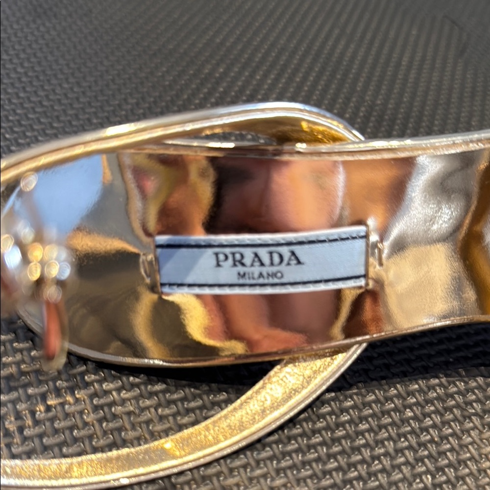 Prada Patent Leather Studded Accents Sandals - Picture 2 of 6